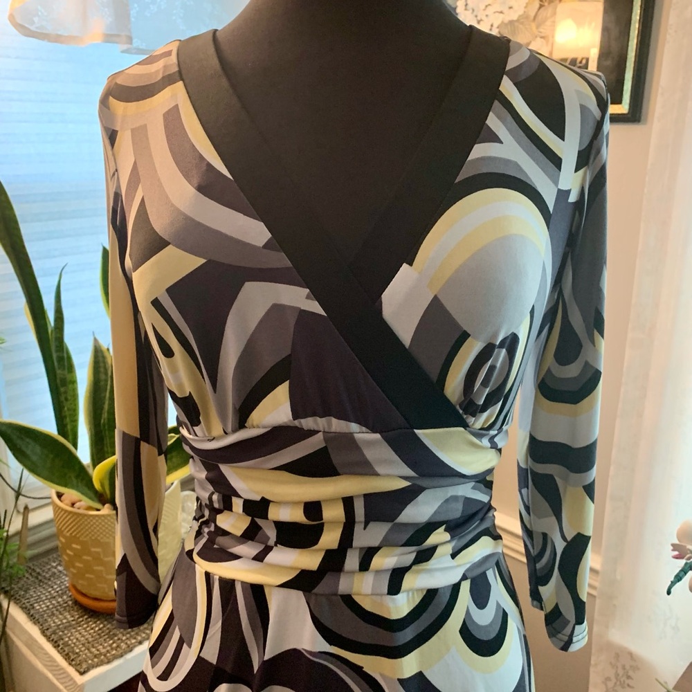Vintage Dress Barn Elegant Multicolor Wrap Dress